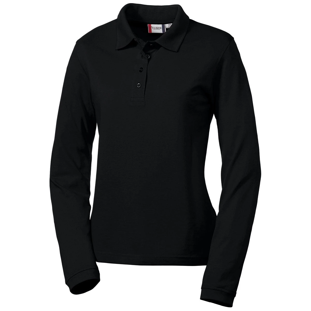 Clique Women's Black Long Sleeve Elmira Polo 3 Clique Women's Black Long Sleeve Elmira Polo