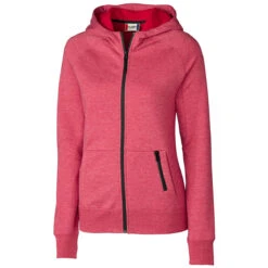 Clique Women's Red Lund Fleece Zip Hoodie