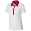 Clique Women's White/Red Parma Colorblock Polo -Clique LQK00041 WHR F