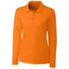Clique Women's Hi-Vis Orange Long Sleeve Spin Pique Polo -Clique LQK00066 Hi Vis Orange F