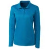 Clique Women's Ocean Blue Long Sleeve Spin Pique Polo -Clique LQK00066 Ocean Blue F