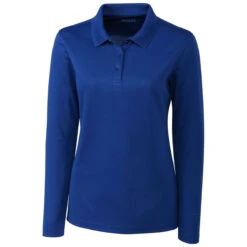 Clique Women's Tour Blue Long Sleeve Spin Pique Polo