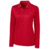 Clique Women's Cardinal Red Long Sleeve Ice Pique Polo -Clique LQK00068 Cardinal Red F