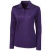 Clique Women's College Purple Long Sleeve Ice Pique Polo -Clique LQK00068 College Purple F