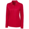 Clique Women's Red Long Sleeve Ice Pique Polo -Clique LQK00068 Red F