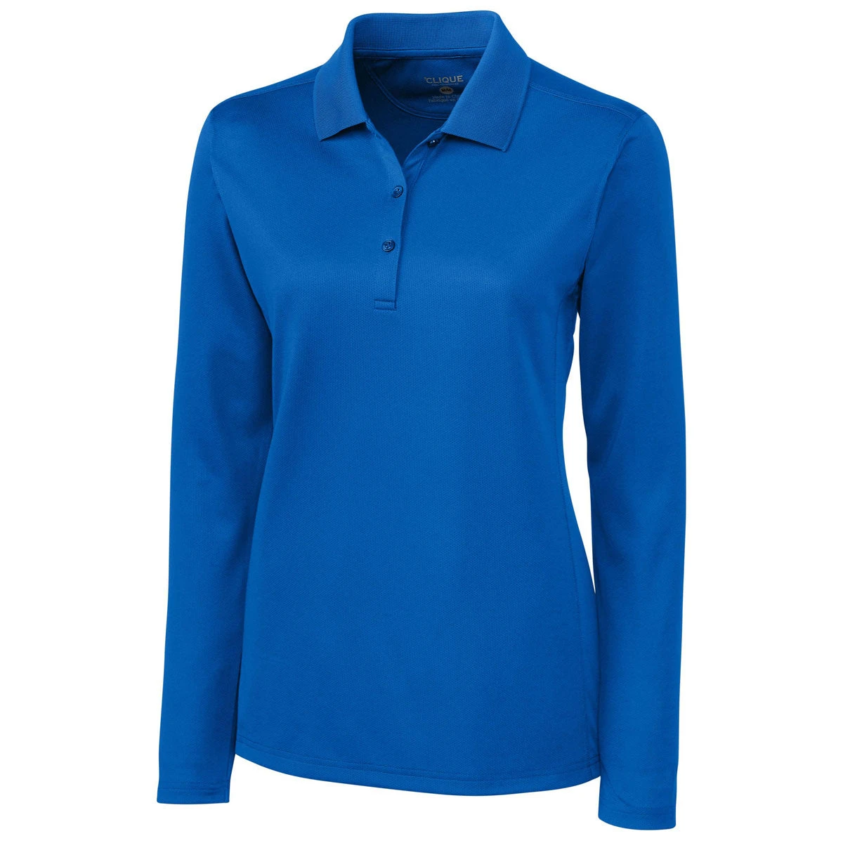 Clique Women's Royal Blue Long Sleeve Ice Pique Polo 3 Clique Women's Royal Blue Long Sleeve Ice Pique Polo
