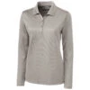 Clique Women's Silver Long Sleeve Ice Pique Polo 2 Clique Women's Silver Long Sleeve Ice Pique Polo -Clique LQK00068 Silver F