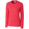 Clique Women's Red Heather Long Sleeve Phoenix Tee -Clique LQK00071 Red Heather F