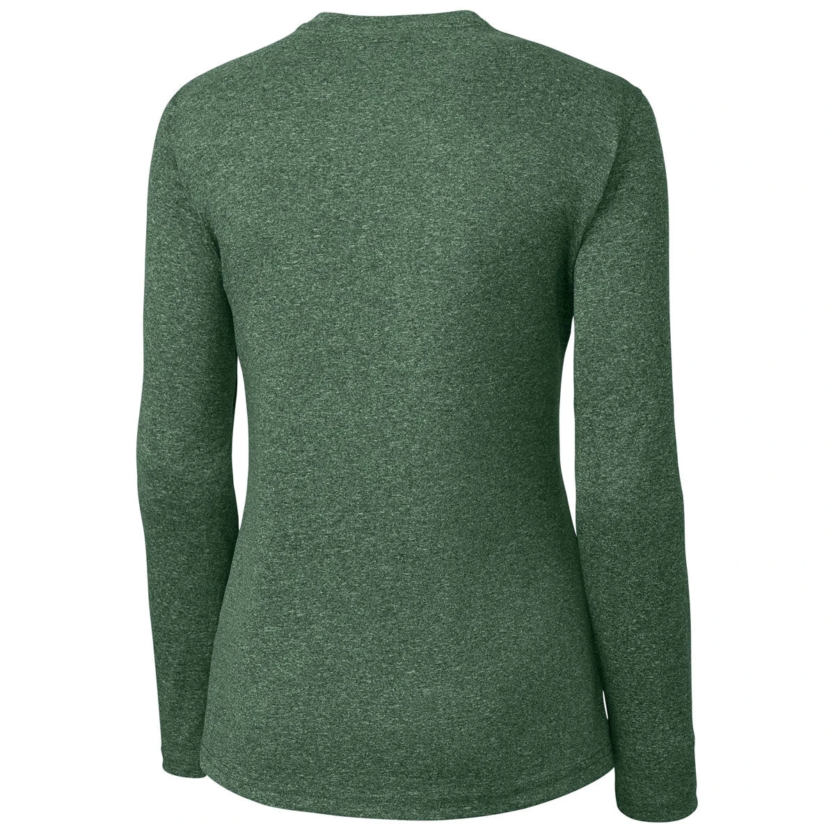 Clique Women's Bottle Green Heather Charge Active Long Sleeve Tee 4 Clique Women's Bottle Green Heather Charge Active Long Sleeve Tee - Image 2