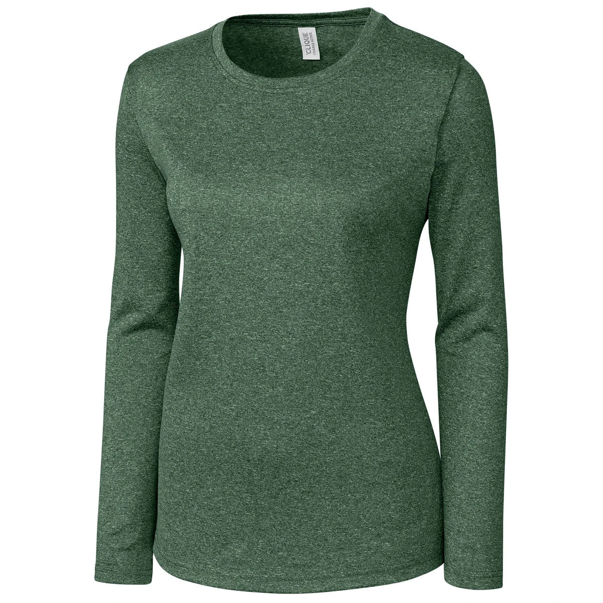 Clique Women's Bottle Green Heather Charge Active Long Sleeve Tee 3 Clique Women's Bottle Green Heather Charge Active Long Sleeve Tee