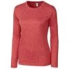 Clique Women's Cardinal Red Heather Charge Active Tee Long Sleeve -Clique LQK00078 Cardinal Red Heather F