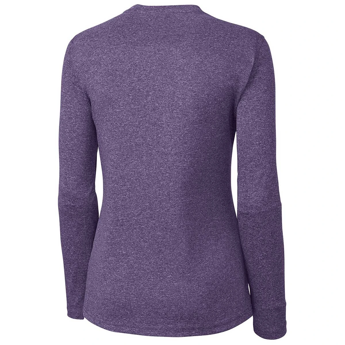 Clique Women's College Purple Heather Charge Active Tee Long Sleeve 4 Clique Women's College Purple Heather Charge Active Tee Long Sleeve - Image 2