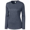 Clique Women's Navy Heather Charge Active Long Sleeve Tee -Clique LQK00078 NH F