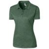 Clique Women's Bottle Green Heather Charge Active Short Sleeve Polo -Clique LQK00079 BGH F
