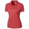 Clique Women's Cardinal Red Heather Charge Active Polo -Clique LQK00079 Cardinal Red Heather F