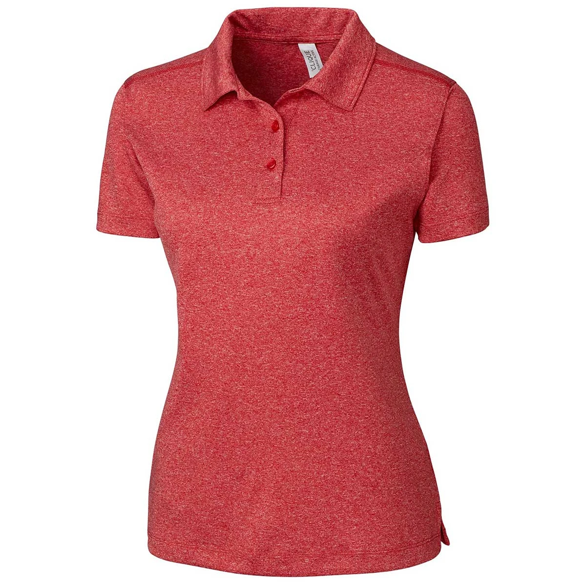 Clique Women's Cardinal Red Heather Charge Active Polo 3 Clique Women's Cardinal Red Heather Charge Active Polo