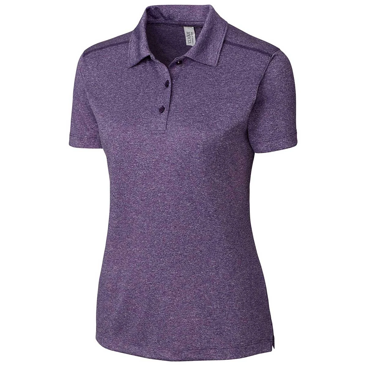 Clique Women's College Purple Heather Charge Active Polo 3 Clique Women's College Purple Heather Charge Active Polo