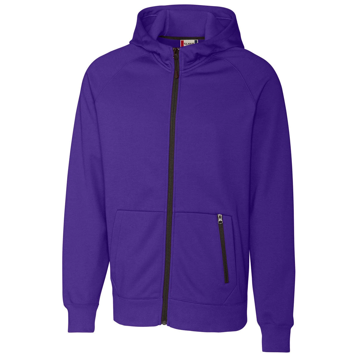 Clique Men's College Purple Lund Fleece Zip Hoodie 3 Clique Men's College Purple Lund Fleece Zip Hoodie