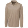 Clique Men's Light Beige Long Sleeve Ice Pique Polo -Clique MQK00079 Light Beige F