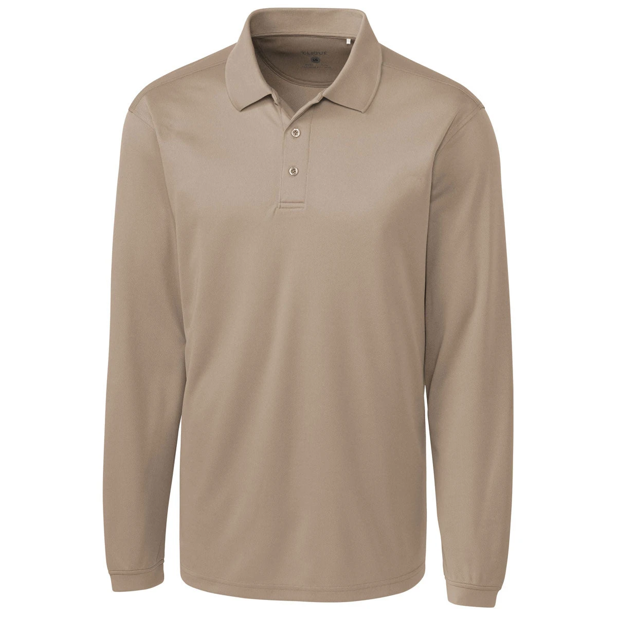 Clique Men's Light Beige Long Sleeve Ice Pique Polo 3 Clique Men's Light Beige Long Sleeve Ice Pique Polo