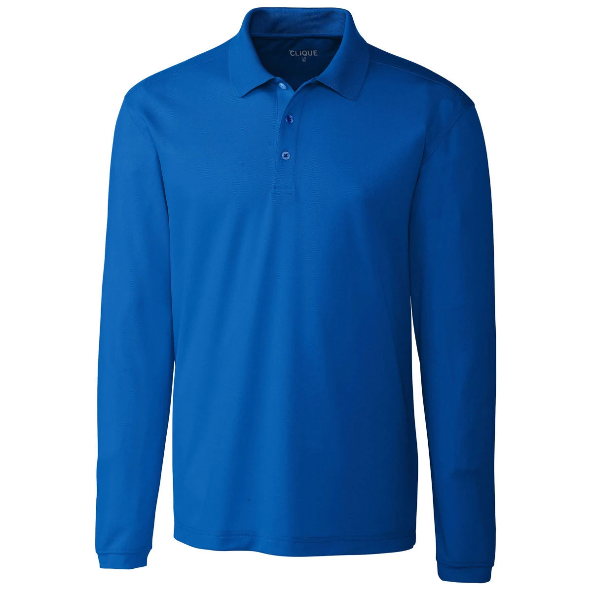 Clique Men's Royal Blue Long Sleeve Ice Pique Polo 3 Clique Men's Royal Blue Long Sleeve Ice Pique Polo