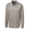 Clique Men's Silver Long Sleeve Ice Pique Polo -Clique MQK00079 Silver F