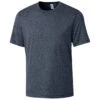 Clique Men's Navy Heather Charge Active Short Sleeve Tee -Clique MQK00094 NH F