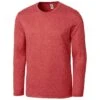 Clique Men's Cardinal Red Heather Charge Active Tee Long Sleeve -Clique MQK00095 Cardinal Red Heather F