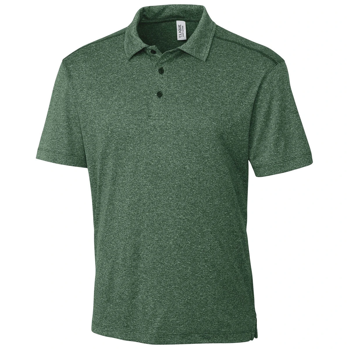 Clique Men's Bottle Green Heather Charge Active Short Sleeve Polo 3 Clique Men's Bottle Green Heather Charge Active Short Sleeve Polo