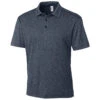 Clique Men's Navy Heather Charge Active Short Sleeve Polo -Clique MQK00096 NH F